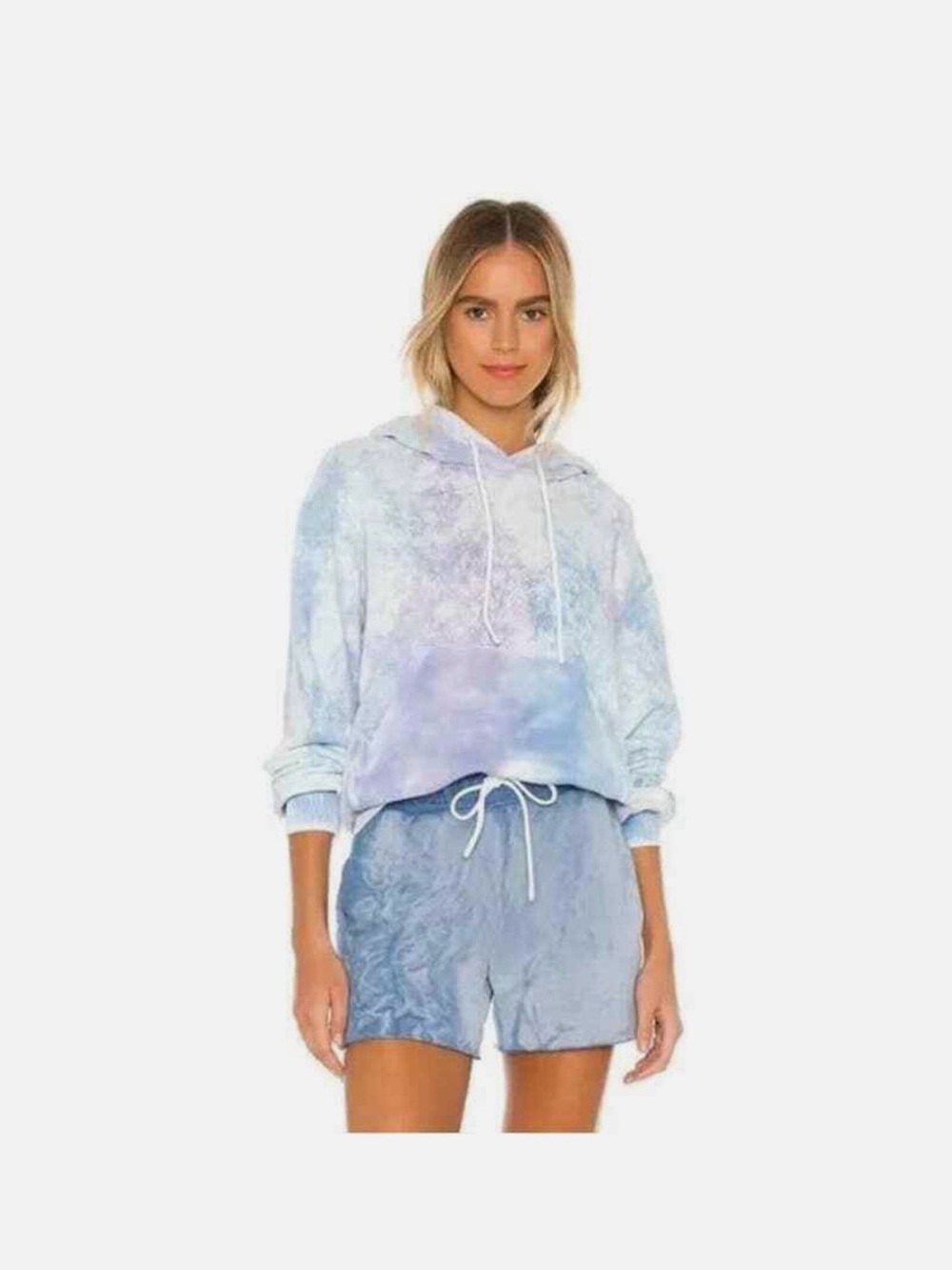 Cotton Citizen Women's Tie-Dye Hoodie - Pastel Blue & White - Picture 2 of 3
